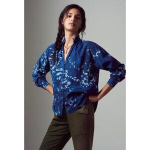 NWT Anthropologie Pilcro The Tavi Ruffled Buttondown Top Shirt Large